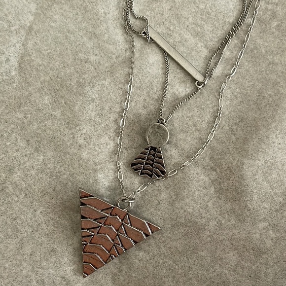 NWT Lucky Brand 3 in one silvertone/turquoise necklace up to 20+" - Picture 5 of 5